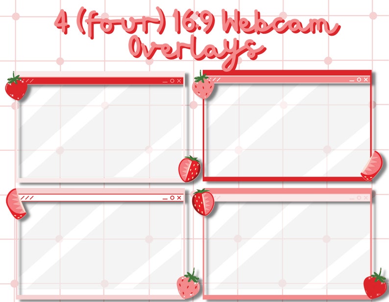 COMPLETE Animated strawberry Twitch Stream Overlay - Etsy