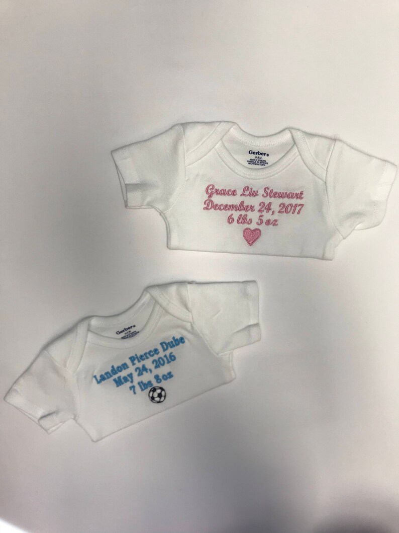 Birth Announcement Onesie Newborn Gift Baby Gift Customized Etsy