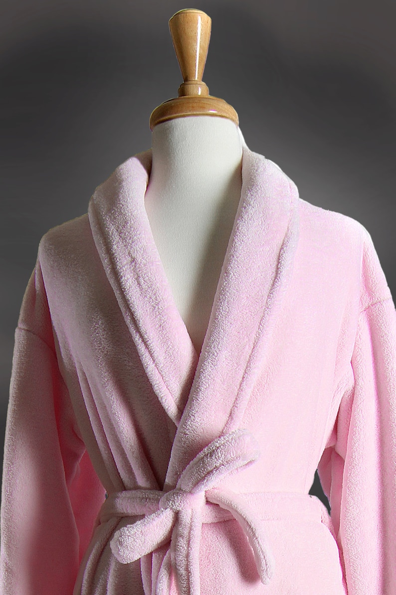 LIGHT PINK Plush Bathrobe Anniversary Gift, Bridal Robe, Bridesmaid