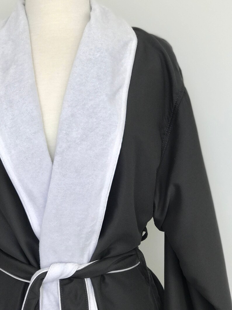 CHARCOAL OR WHITE Terrycloth Spa Bathrobe Anniversary Gift Etsy