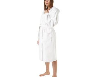 Hooded Terrycloth Plush Bathrobe - Monogrammed His and Hers Robes, Mr. and Mrs. Robes, Mrs. and Mrs. His and Hers Sets