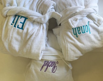 Children's Terry Robe, Boy's Robe, Girl's Robe, Kid's Bathrobe Size: (4-6) (6-8) (8-10) or (10-12)- Monogrammed Robes by Wrapped in a Cloud