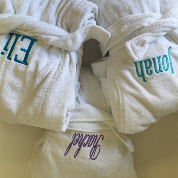 Children's Terry Robe, Boy's Robe, Girl's Robe, Kid's Bathrobe Size: (4-6) (6-8) (8-10) or (10-12)- Monogrammed Robes by Wrapped in a Cloud