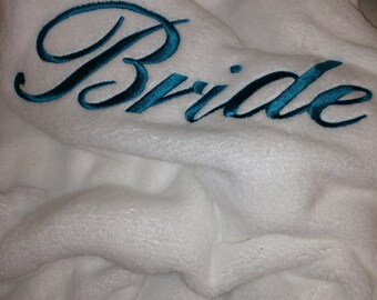 Customized Bridal Bathrobe for Weddings - Wrapped In A Cloud Plush Spa Robe Multiple Colors Available