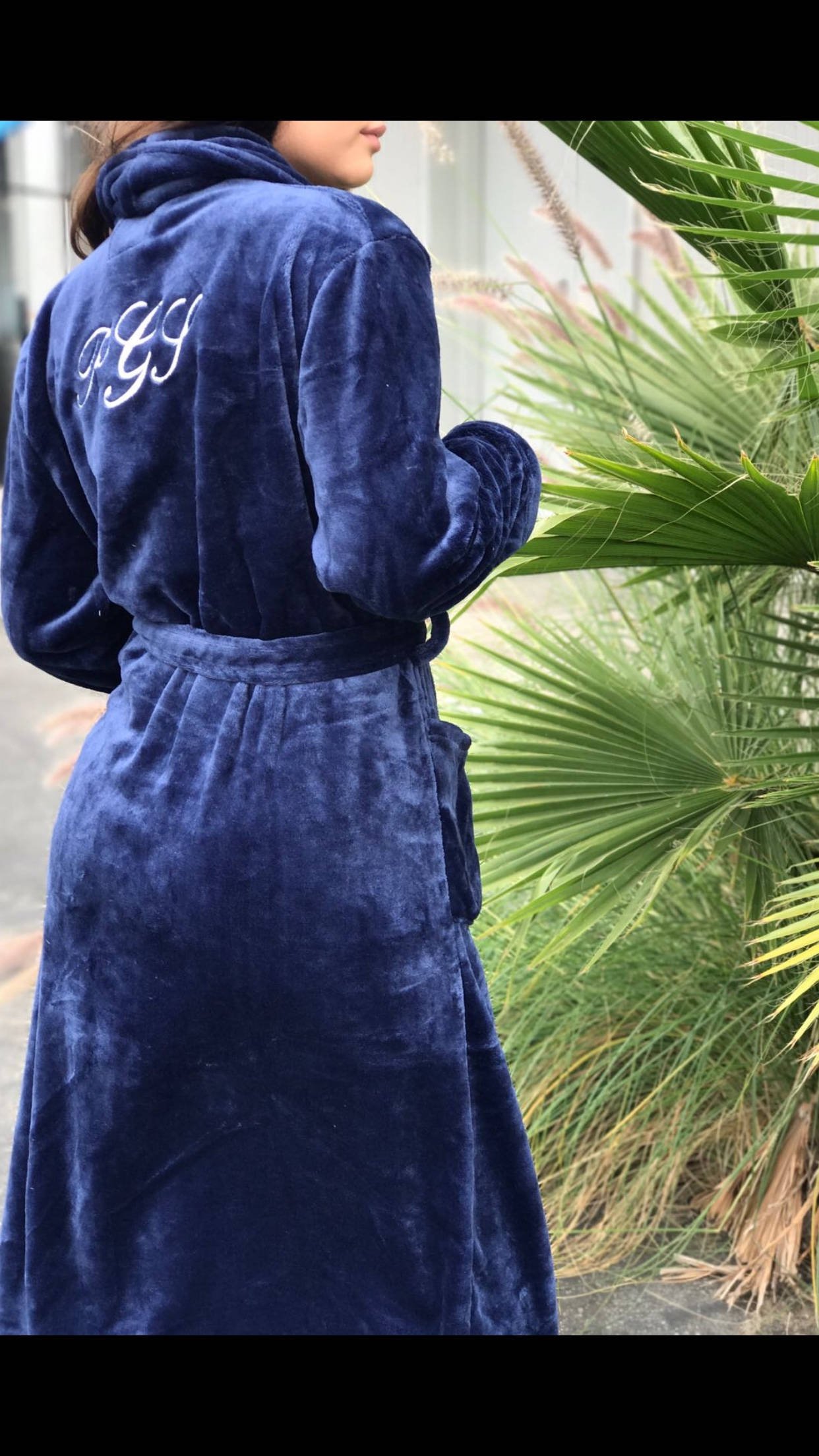 NAVY BLUE Plush Bath Robe Monogrammed His and Hers Robes Etsy