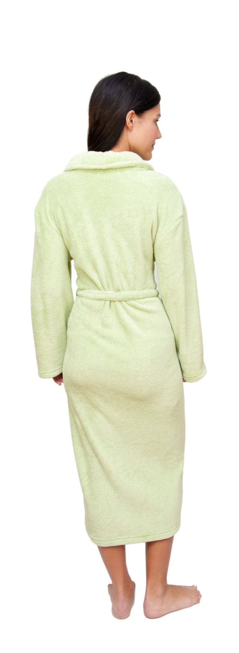 Plush GREEN Womens Spa Bath Robe 100 Thread Colors to Choose From Personalize It Wrapped In A Cloud image 4