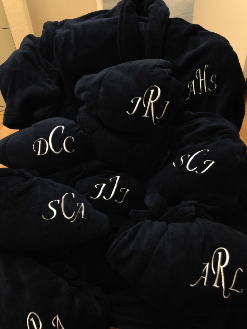 Monogrammed Bathrobe Wrapped in A Cloud NAVY BLUE Signature Etsy
