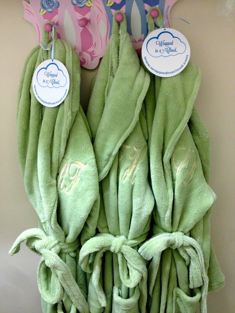 Set of 3 Monogrammed Bath Robes His and Hers, Mr. and Mrs., Bride Robe