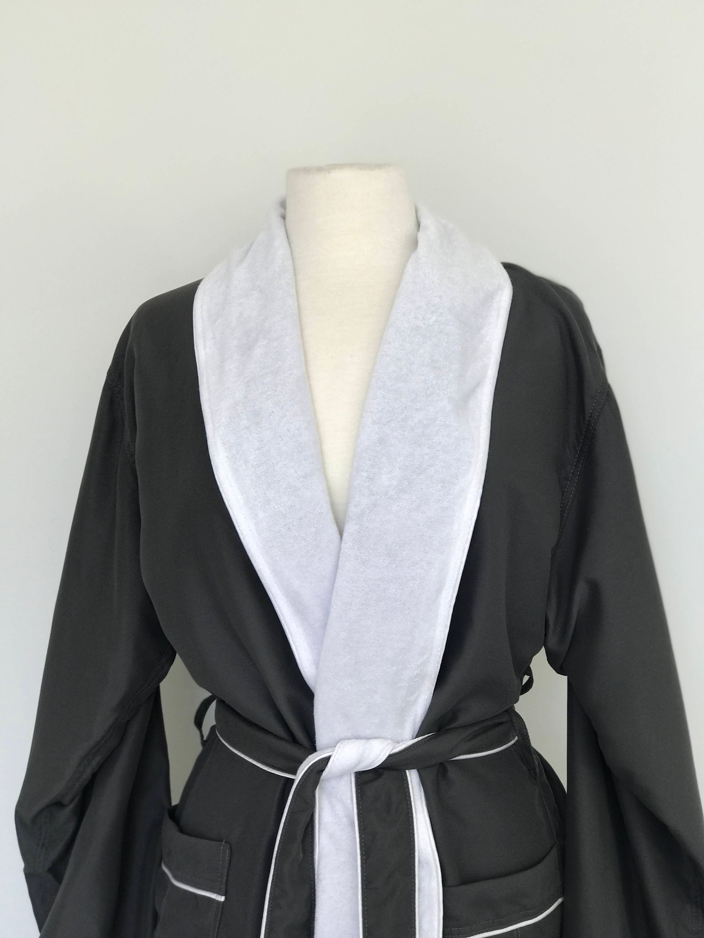 CHARCOAL GREY Spa Bathrobe His and Hers Mr. and Mrs He - Etsy