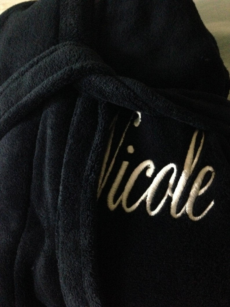 Monogrammed Bathrobe Wrapped in A Cloud NAVY BLUE Signature Etsy