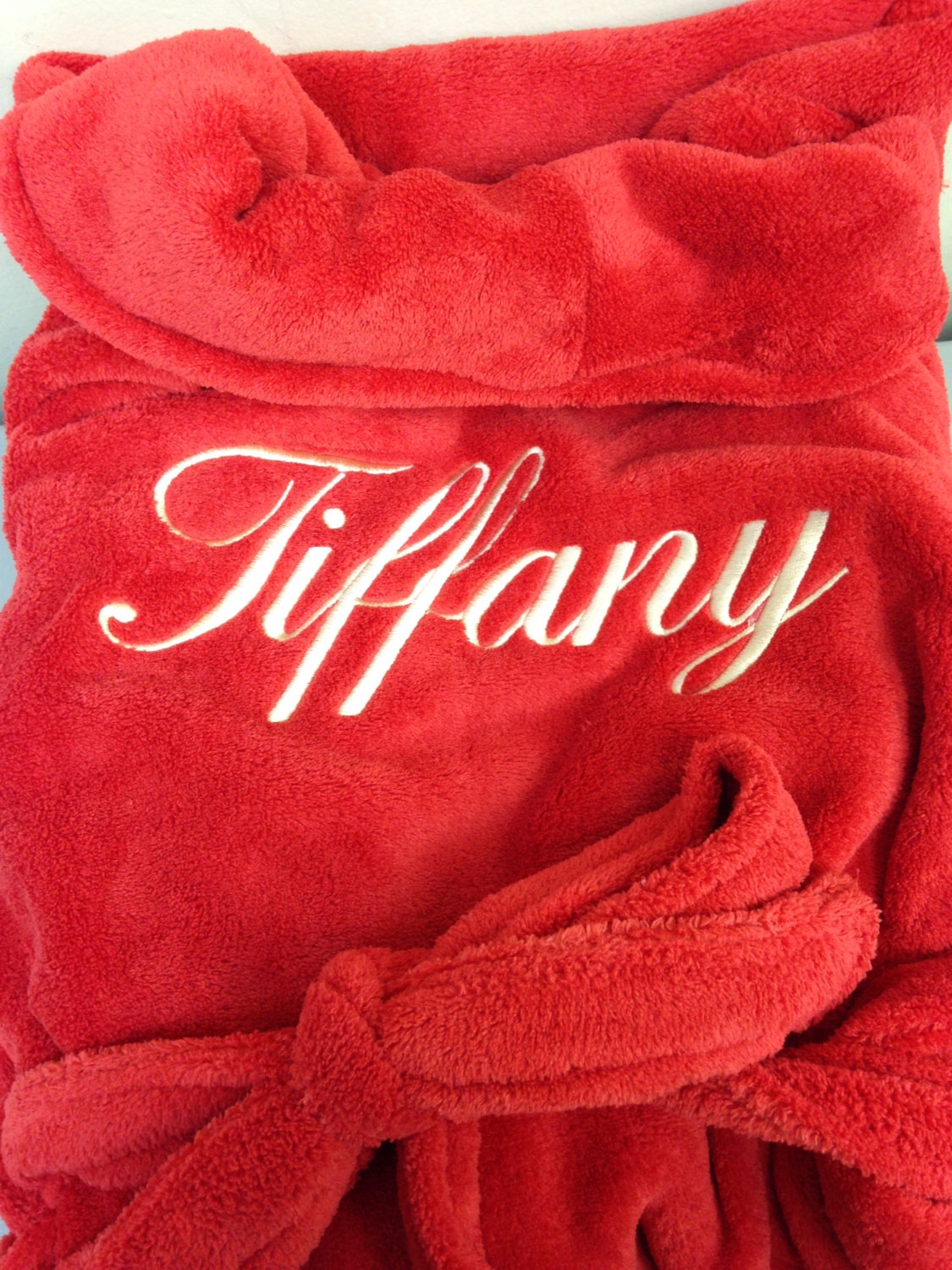 ON SALE NOW Free Shipping Plush Red Spa Bathrobe Monogram It by Wrapped ...