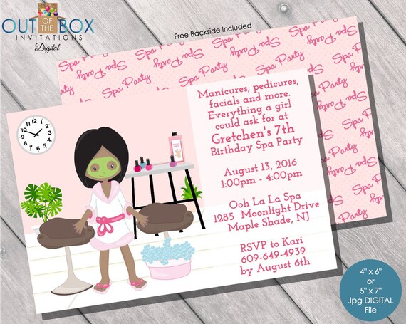 Invitations & Announcements Nail Polish Party Invites Spa Party ...