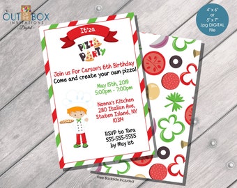 Pizza Birthday Invitation, Pizza Party Invitation, Pizza Party Invite, Slice of Fun, Pizza Party, Pizza Printable, Pizza Birthday Invite