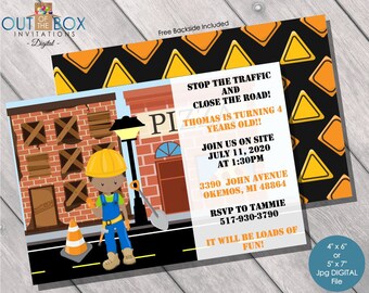 Construction Birthday Invitation, Digital Birthday Invitations, Birthday Invitation Boy, Under Construction, Construction Party Invite, Dump