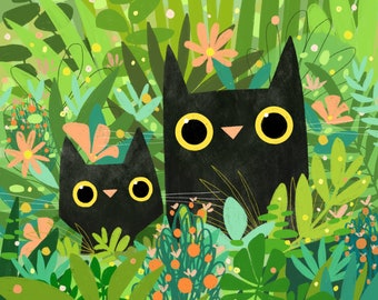 Cat Illustration Etsy Cat Illustration Etsy