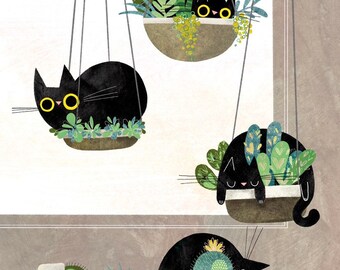 Cat Illustration Etsy Cat Illustration Etsy