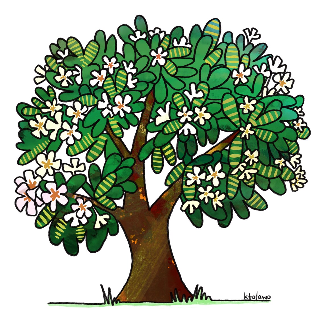 Hawaii Art Print Tree Illustration Nursery Print Aloha Etsy