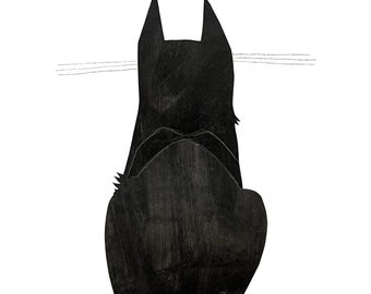 ORIGINAL Black Cat 18 MISS Collage - Black Cat October Illustration - Cute Cat Art