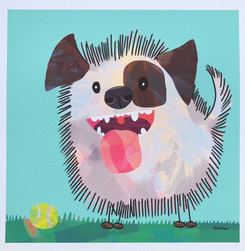 Dog Art Mutt Print Cute Art Print Nursery Print Dog - Etsy