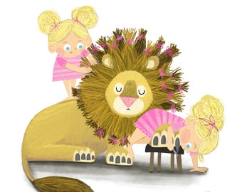 Lion Sisters Alphabet Print - ABC Illustration