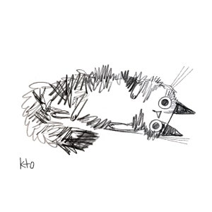 Scribble Cat Print - Art Illustration - Cat Drawing - Cat Lover