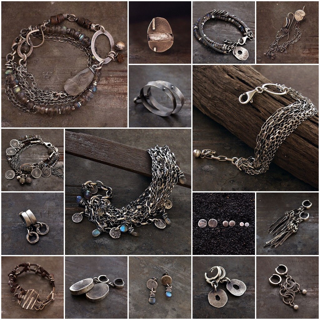 スターリングシルバーのマルチコインムーンネックレス - 酸化加工ロロ