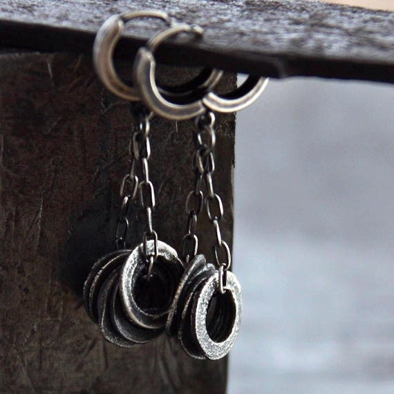 Orecchini Pendenti Catena Rolò 12 Mm In Argento 925 – Lunghi 10 Cm, Venduti A Coppia - 2