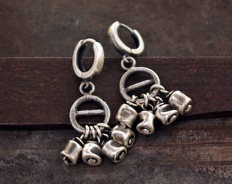 orecchini pendenti in argento grezzo • argento sterling 925 • orecchini moderni per tutti i giorni • orecchini fatti a mano regalo per lei