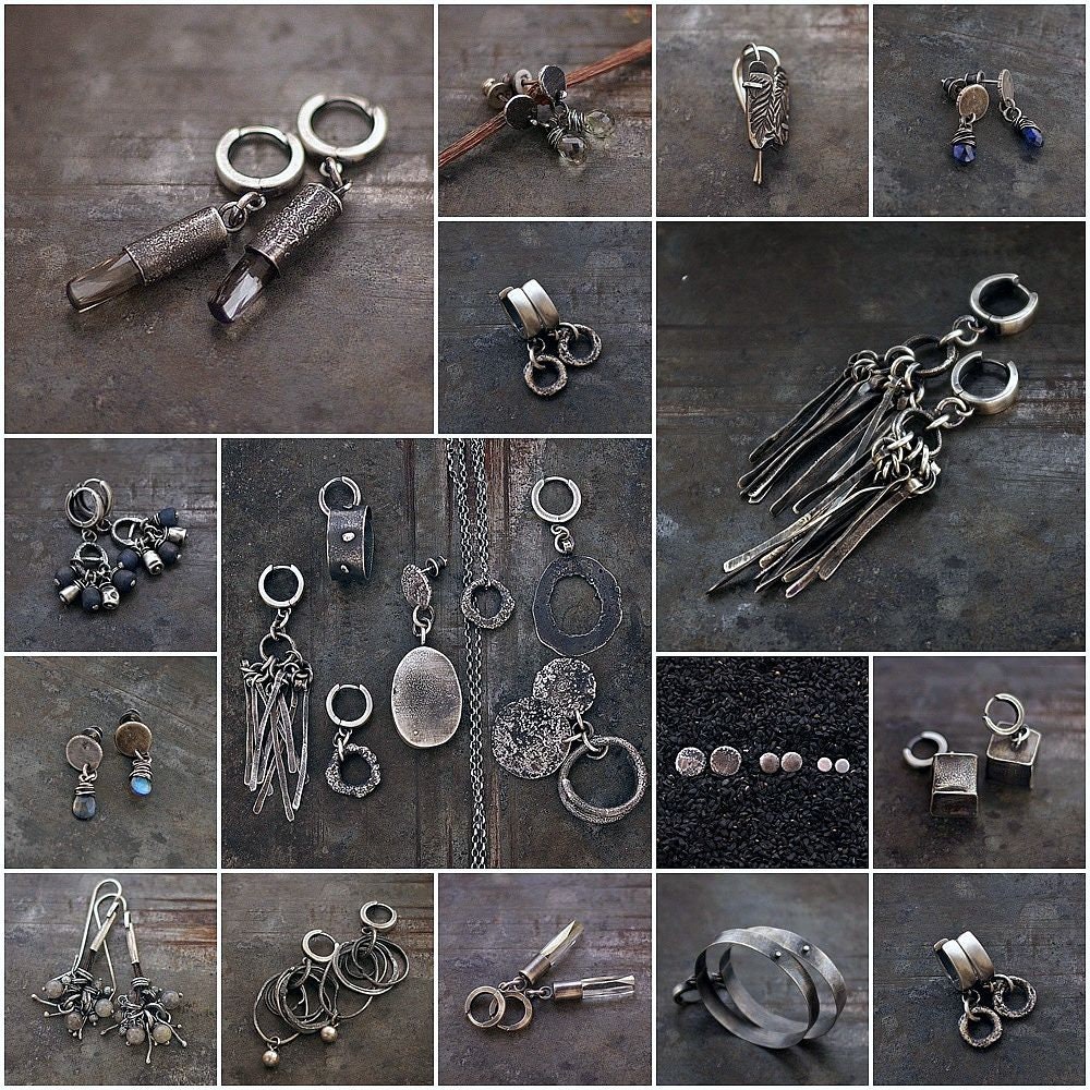 ブラックオニキスヘイシブレスレット - 酸化スターリングシルバー