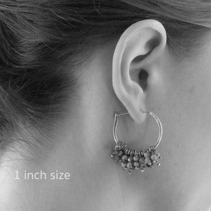Große Creolen und Grüne Afrikanische Türkis Ohrringe handgemacht aus Sterling Silber einzigartiges Geschenk für Frauen Bild 6