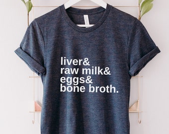 Healthy foods t-shirt, Raw milk tshirt, bone broth tshirt, WAPF tshirt, Prometablic shirt, carnivore tshirt, Jersey Short Sleeve Tee