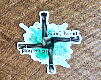 Saint Brigid of Kildare. Catholic Confirmation saints. Religious sticker. Saint Brigid. Catholic vinyl sticker. Water bottle sticker.