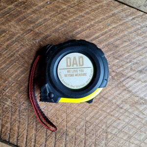 Catholic gift for Dad. Father's Day tape measure. We love you beyond measure. Custom tape measure. Year of Saint Joseph. 25 ft. image 2