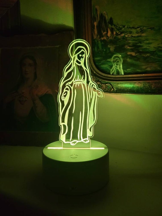 Beautiful Mary LED Nightlight. Blessed Mother Mary Nightlight. the