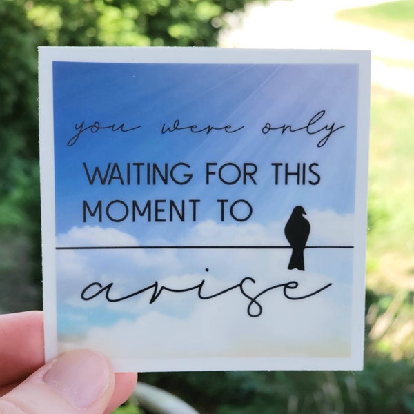 You were only waiting for this moment to arise vinyl sticker. Beatles stickers. Blackbird lyrics. Water bottle sticker. FREE SHIPPING.