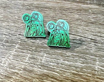 Froggy Girl Resin Earrings