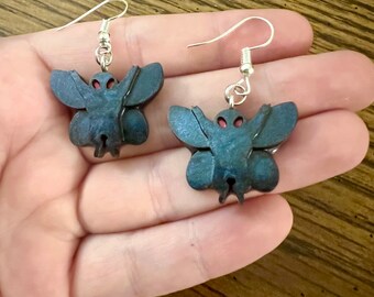 Pendientes colgantes de hombre polilla