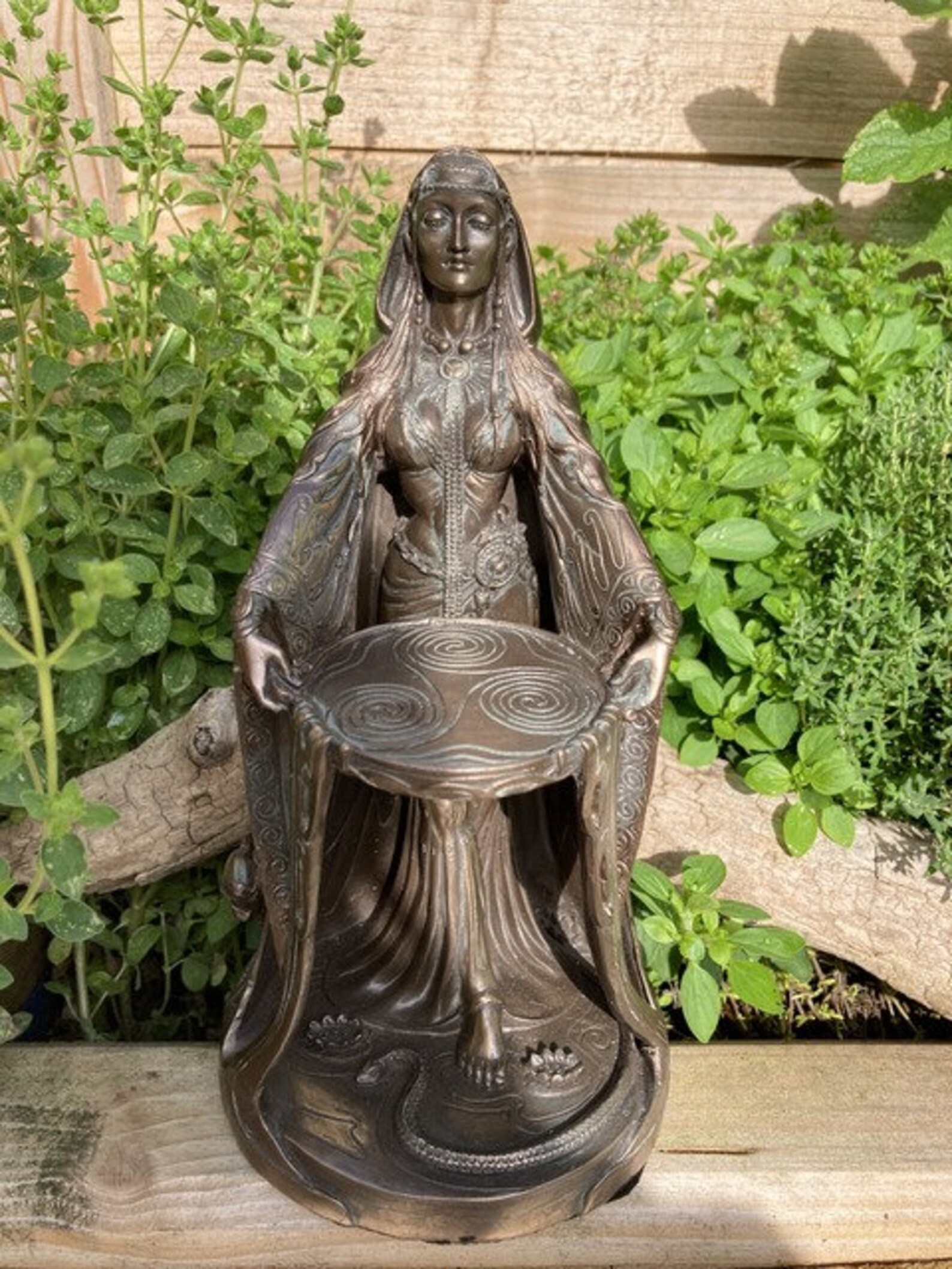 Celtic Danu Mother Goddess Bronze Statue Altar Statue Home Etsy