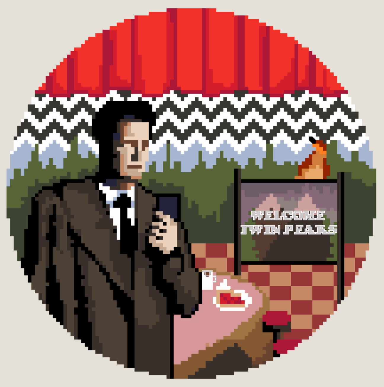 Twin Peaks TV Modern Cross Stitch Pattern - Etsy