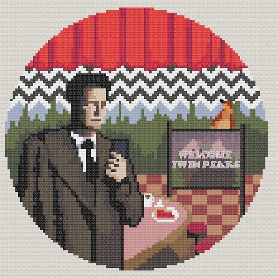 Twin Peaks TV Modern Cross Stitch Pattern - Etsy