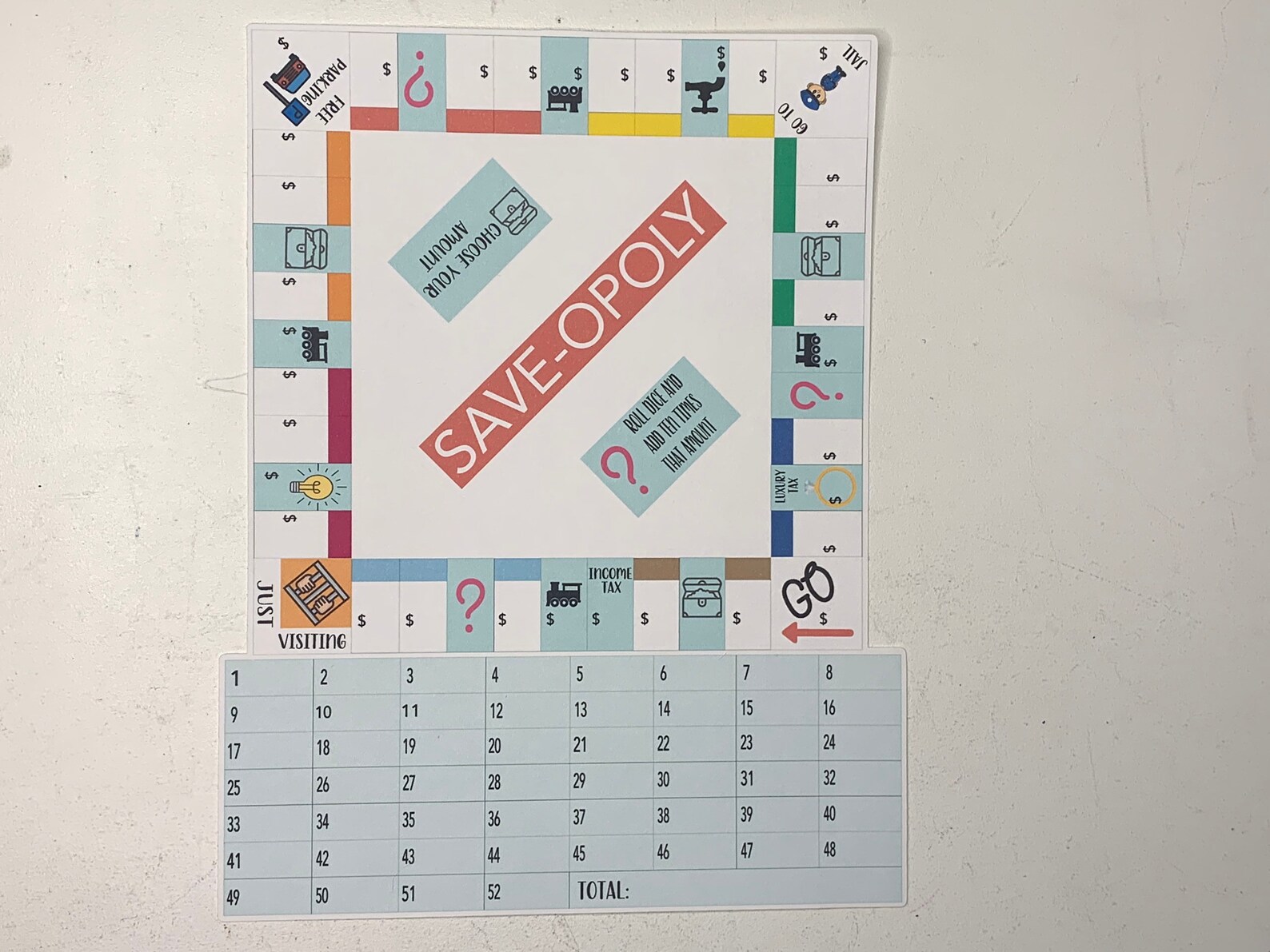 Saveopoly Savings Game 52 week challenge Etsy