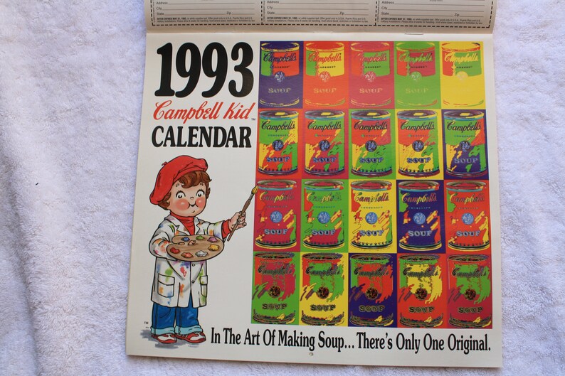 1993 Campbell Soup Kids Calendar Etsy
