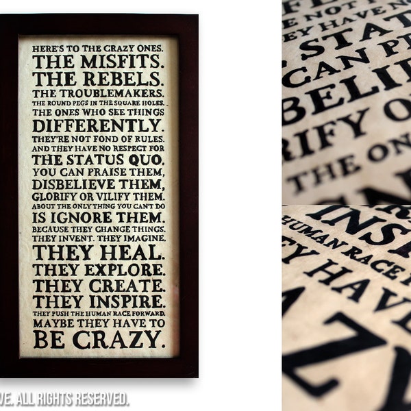 Jack Kerouac Quote Drawing - Here's to the Crazy Ones