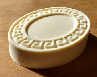 Greek Key Soap / Tallow Soap / Oval soap / Organic ingredients / Natural Soap /