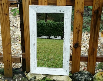 Rustic Mirror Reclaimed Barnwood Beach Nursery Cottage Chic
