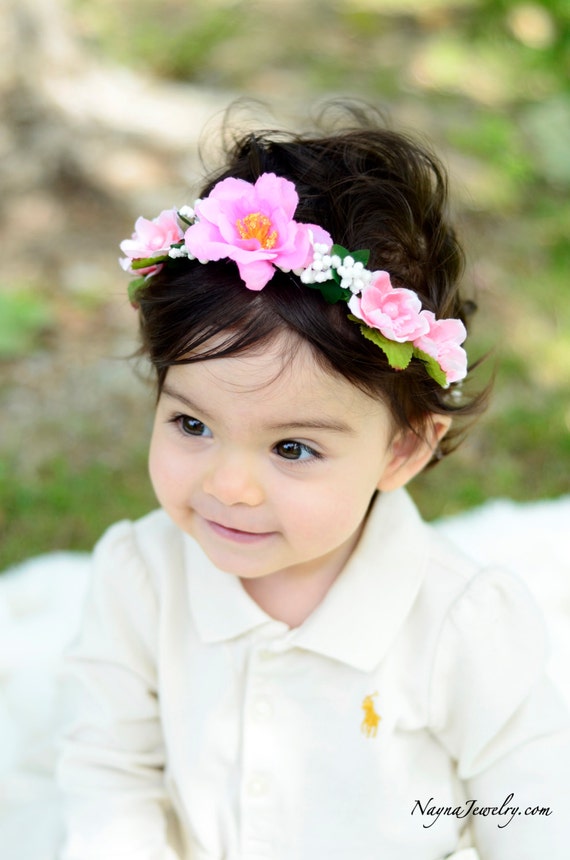 The Gwen Baby Pink Children S Flower Crown Vine Hair Etsy