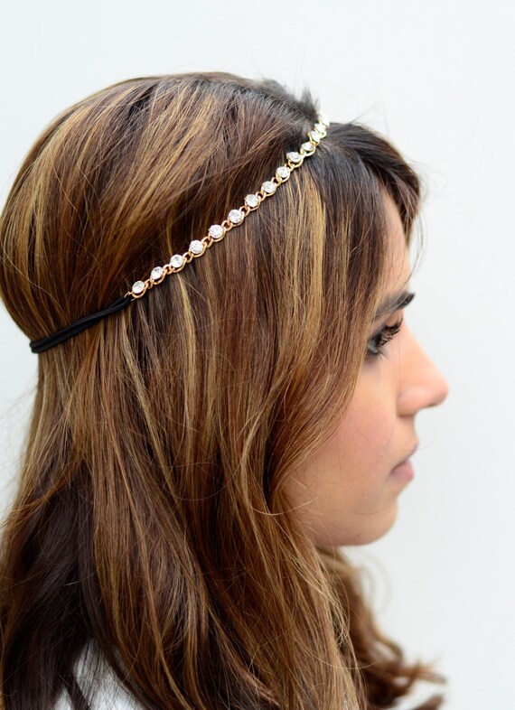 THE KATARAGem Crystal Gold Hair Chain Diamond Hair Jewelry Etsy