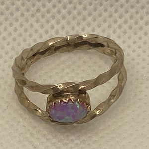 Navajo Pink Opal Sterling Ring Sz 7 925 Silber Vintage Native Southwestern Schmuck Weihnachten Geburtstag Geschenk Muttertag