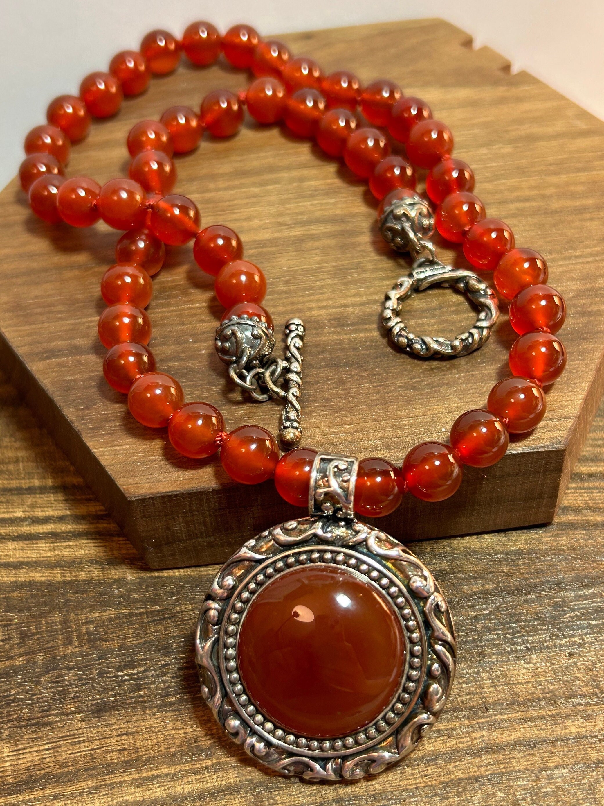 Carnelian Necklace, Carnelian Crystal Necklace, Carnelian