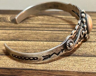 Fred Harvey Era Sterling Concho Cuff Bracelet Navajo 925 Silver